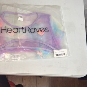 #29 iHeartRaves Pastel Mesh Crop Top